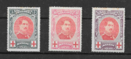 Belgium 1915 Red Cross King Albert 3 Values MH  * See Scans - High Cat - 1914-1915 Croix-Rouge