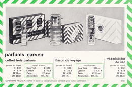KLM Royal Dutch Airlines CARVEN Parfums Price List - Magazines Inflight