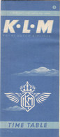 1948 KLM Royal Dutch Airlines Timetable Brochure Fares And Rates - Orari