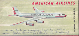 1961 American Airlines System Map Route Maps Brochure - Autres & Non Classés