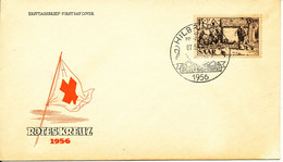 Saar FDC 7-5-1956 Red CROSS With Cachet - FDC