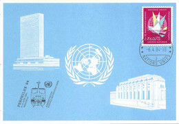 Sonderkarte 132  "Ferphilex Montreux"   Genève          1984 - Brieven En Documenten