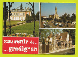 33 GRADIGNAN N°4998 En 3 Vues Mairie Eglise Ruine Prieuré De Cayac Citroën 2CV Camionnette Renault R6 4L Cabine Tel - Gradignan