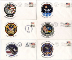 SHUTTLE MISSION  ESPACE LOT 9 ENVELOPPES F D C 1984 85 86 - 1981-1990