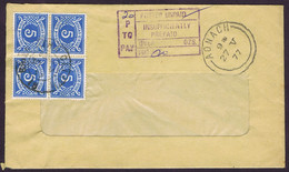 Ireland Postage Due Tipperary 1971 Decimal 5p Block Of 4 Used On Unpaid Envelope Nenagh To Dublin - Impuestos