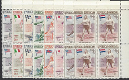 DOMINICAN REPUBLIC OLYMPIC WINNERS And FLAGS, BLOCK Of 4  Sc 474-8,C97-9 MNH 1957 - Summer 1956: Melbourne