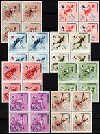 DOMINICAN REPUBLIC 1957 Sc 479-483,C100-102 Summer Olympic Games '56, Set. Blocks Of 4, MNH - Ete 1956: Melbourne