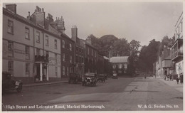 High Street Market Harborough Leicester Real Photo Postcard - Altri & Non Classificati