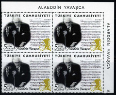 Türkiye 2022 Mi 4688 MNH Alâeddin Yavaşca, Composer And Prof. Doctor Of Medicine | Music [Block Of 4] Left Top Corner - Nuevos