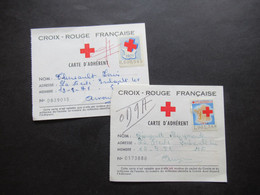 Frankreich 1971 / 72 Vignette Auf Carte D'Adherent Croix Rouge Francaise Stempel Comte De Romorantin - Erinnophilie