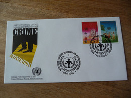 (7) UNITED NATIONS -ONU - NAZIONI UNITE - NATIONS UNIES * FDC 1990 * Crime Prevention - Covers & Documents