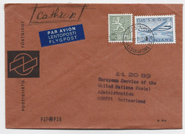 FINLAND 0.02 SUOMI + PA 0.45 LETTRE COVER AIR MAIL HELSINGFORS 1968 TO SUISSE - Storia Postale