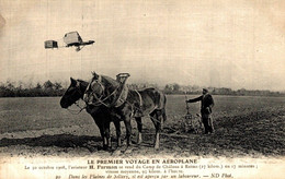N°126 P -cpa Le Premier Voyage En Aéroplane -Farman- - Airmen, Fliers