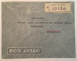 VASCO DA GAMA 1948 Cds RARE Registered Airmail Cover>Winterthur Schweiz (Portuguese India Goa Cover - India Portuguesa