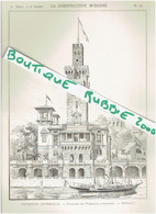 EXPOSITION UNIVERSELLE DE PARIS 1899 MONACO DESSIN PAVILLON DES PUISSANCES ETRANGERES - Parigi