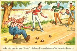 Pétanque , Jeu De Boules * CPA Illustrateur Jean CHAPERON * Boulistes Boulodrome Jeu De Boule Hommes - Boule/Pétanque