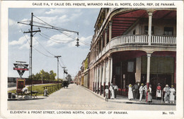 PC PANAMA, PANAMA CITY, 11TH & FRONT STREET, Vintage Postcard (b42565) - Panama