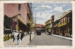 PC PANAMA, PANAMA CITY, CENTRAL AVE LOOKING WEST, Vintage Postcard (b42582) - Panama