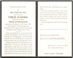 Bidprentje Zaffelare - Scheiris Emilie (1876-1951) - Images Religieuses