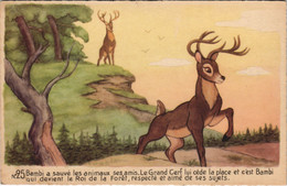 PC DISNEY, LE CRAND CERF, BAMBI, Vintage Postcard (b43730) - Disneyland