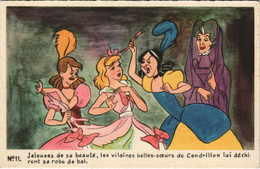 PC DISNEY, CINDERELLA WITH HER STEPSISTERS, Vintage Postcard (b43766) - Disneyland