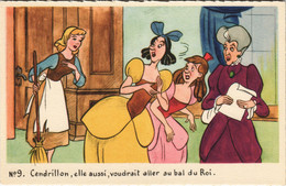 PC DISNEY, CINDERELLA WITH HER STEPSISTERS, Vintage Postcard (b43782) - Disneyland