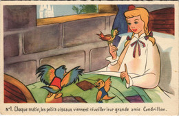 PC DISNEY, CINDERELLA WITH THE BIRDS, Vintage Postcard (b43790) - Disneyland