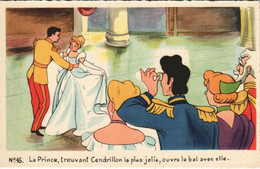 PC DISNEY, CINDERELLA AND PRINCE CHARMING, Vintage Postcard (b43798) - Disneyland