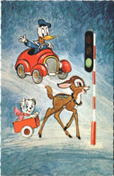 PC DISNEY, DONALD DUCK, BAMBI, Vintage Postcard (b43805) - Disneyland