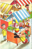 PC DISNEY, MICKEY MOUSE, PIGS, DONALD DUCK, AS TOYS, Vintage Postcard (b43813) - Disneyland