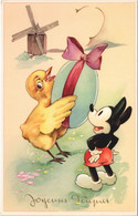 PC DISNEY, MICKEY MOUSE, JOYEUSES PAQUES, Vintage Postcard (b43825) - Disneyland