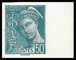 France N°538 50 C. Turquoise Type Mercure Non Dentelé ** MNH (Imperf) Jauni Au Verso - 1941-1950