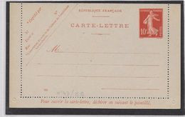 France Entiers Postaux - 10 C Semeuse Camée - Carte-lettre - Neuf - TB - Kaartbrieven