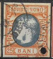 Romania Used 1869 30 Euros With INK SPOT - 1858-1880 Moldavia & Principado