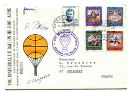 RC 23541 SUISSE 1966 COURRIER PAR BALLON PORRENTRUY SIGNÉ DES PILOTES POUR LA FRANCE - Autres & Non Classés