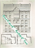 2 PLANS DESSIN 1899 PARIS 4° ECOLES DE NOTRE DAME 15 RUE DES URSINS ARCHITECTE JULES ASTRUC - Paris