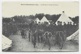 GUERRE EUROPEENNE 1914 LES BELGES AU CAMP AU CAMP D'AUVOURS + CAC HET MILITAIRE ARMEE BELGE - Armada Belga