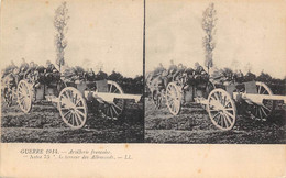 Cartes Stéréos.   1  Carte   Militaria   Artillerie Française         (voir Scan) - Stereoscope Cards