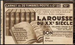 FRANCE Carnets ** - 283-C67, Série 402, Larousse-EU, (un Point Blanc), Cd 19/12/36: 50c. Paix, Tétra-Hahn-Blédine 2 Fois - Unclassified