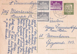 Deutschland  - Postal Stationery PC(74) Used 1963 -  Now Written POSTKARTE In Capital Letters. With Fluorescence. - Postkarten - Gebraucht