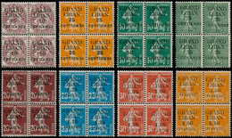 GRAND LIBAN Poste ** - 1/14, En Blocs De 4, Complet, 14 Valeurs, TB (Maury) - Cote: 788 - Unused Stamps
