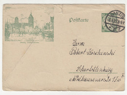 Danzig, Johanniskirche Illustrated Postal Stationery Postcard (bildpostkarte) Posted 1927 B220901 - Ganzsachen