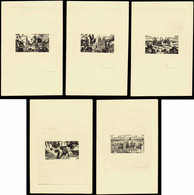 Séries Coloniales épreuves D'artistes Poste Aérienne N°1946 Tchad Au Rhin 5 épreuves En Noir Signées - Unclassified