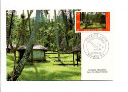 NOUVELLE CALEDONIE CARTE MAXIMUM 1986 VILLAGE DE L'INTERIEUR - Maximum Cards