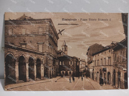 Italia Postcard Fermo MONTEGIORGIO Piazza Vittorio Emanuele II 1921. 3 Stamp - Fermo