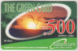 KENYA - The Green Card (30 Days), Safaricom Refill Card , Expiry Date:31/12/2003, 500 Ksh ,used - Kenya