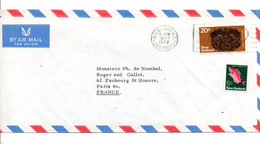 NOUVELLE ZELANDE AFFRANCHISSEMENT COMPOSE SUR LETTRE POUR LA FRANCE 1972 - Cartas & Documentos