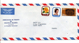 NOUVELLE ZELANDE AFFRANCHISSEMENT COMPOSE SUR LETTRE POUR LA FRANCE 1978 - Briefe U. Dokumente