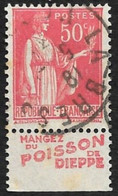 FRANCE - Bande Publicitaire - Manger Du Poisson De Dieppe - Sur YT 583 - Oblitérés