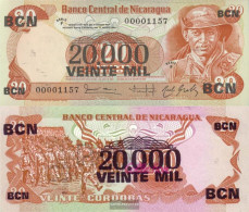 Nicaragua Pick-number: 147 Uncirculated 1987 20.000 Córdobas - Nicaragua